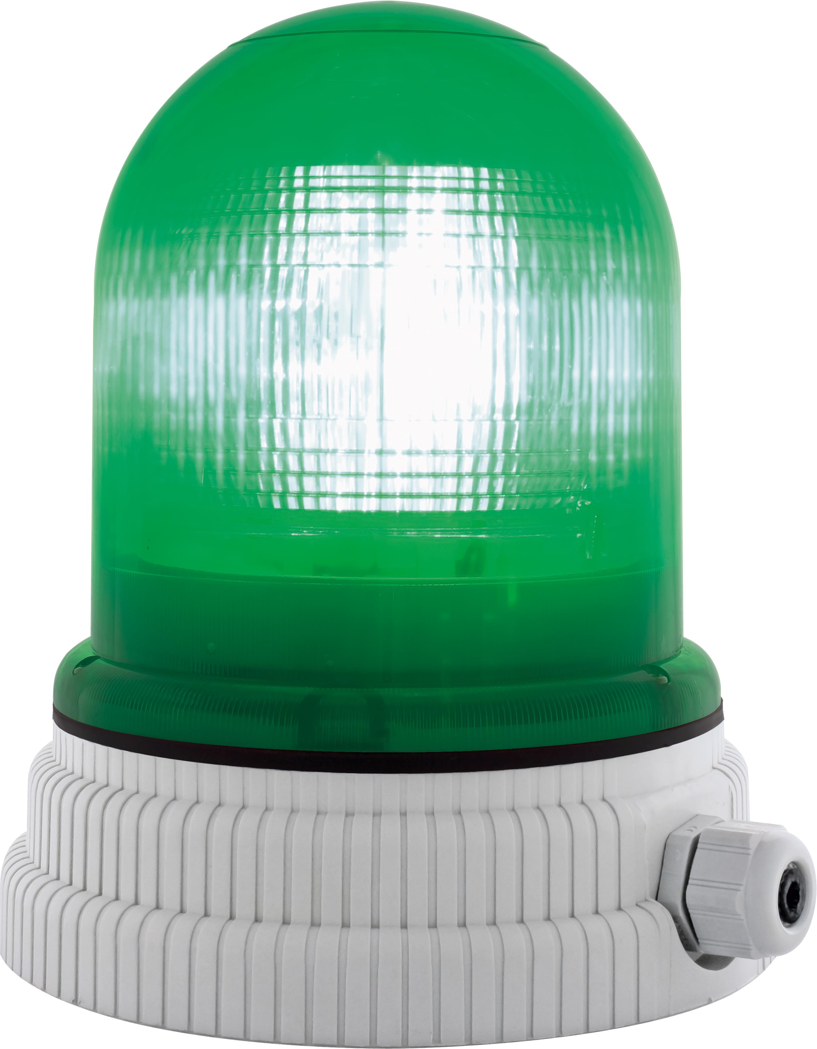 TYPE 200 Feu fixe/clignotant à led vert, IP55, V110AC, base grise