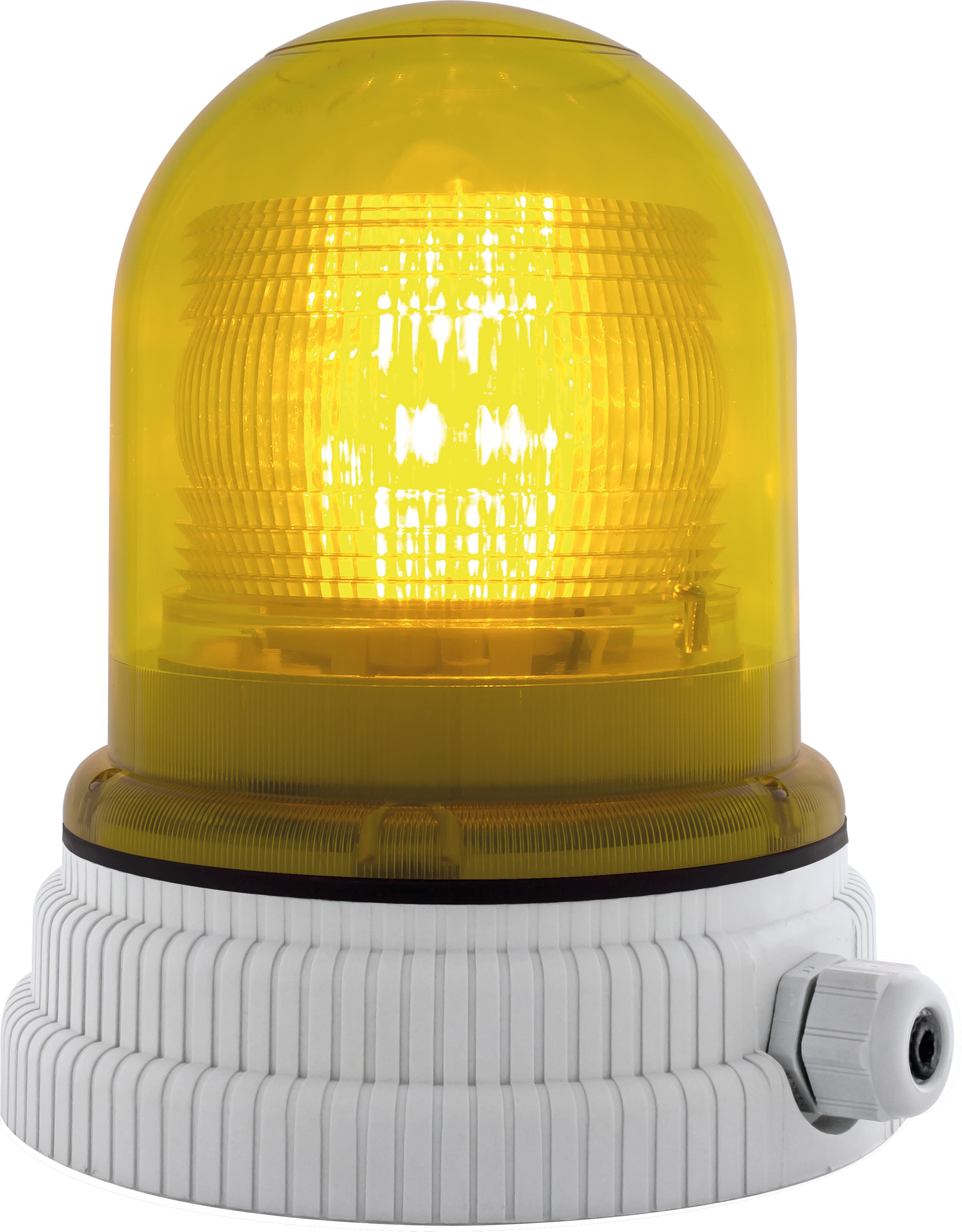TYPE 200 Feu fixe/clignotant à led jaune, IP55, V110AC, base grise