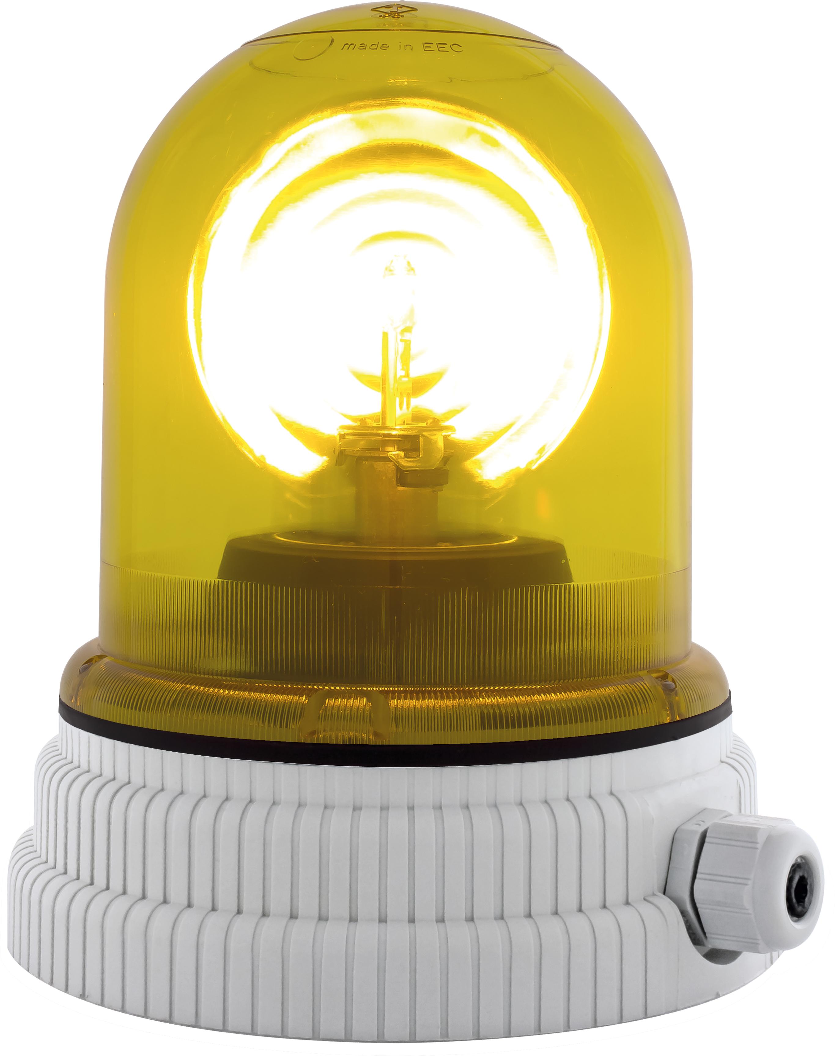 TYPE 200 jaune, feu tournant avec ampoule halogène, IP55, V240AC, base grise