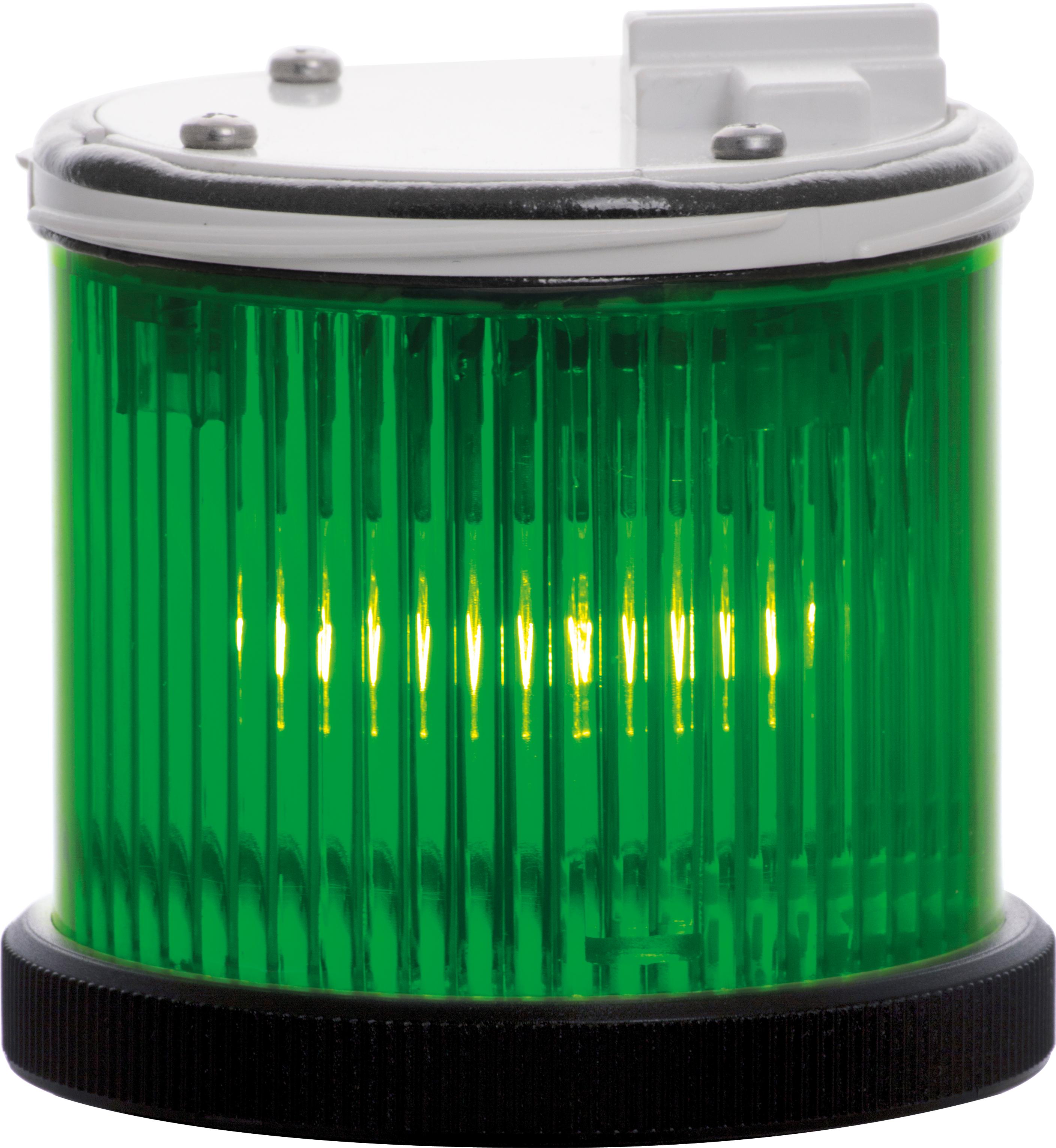 TWS FLASH : élément lumineux vert - clignotant - IP66 - V12/48DC - bague noire