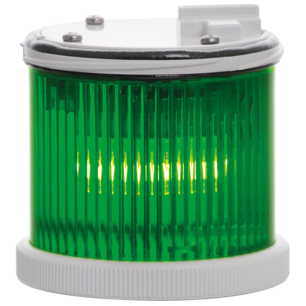 TWS STEADY : élément lumineux vert - lumière fixe - V12/240ACDC - bague grise