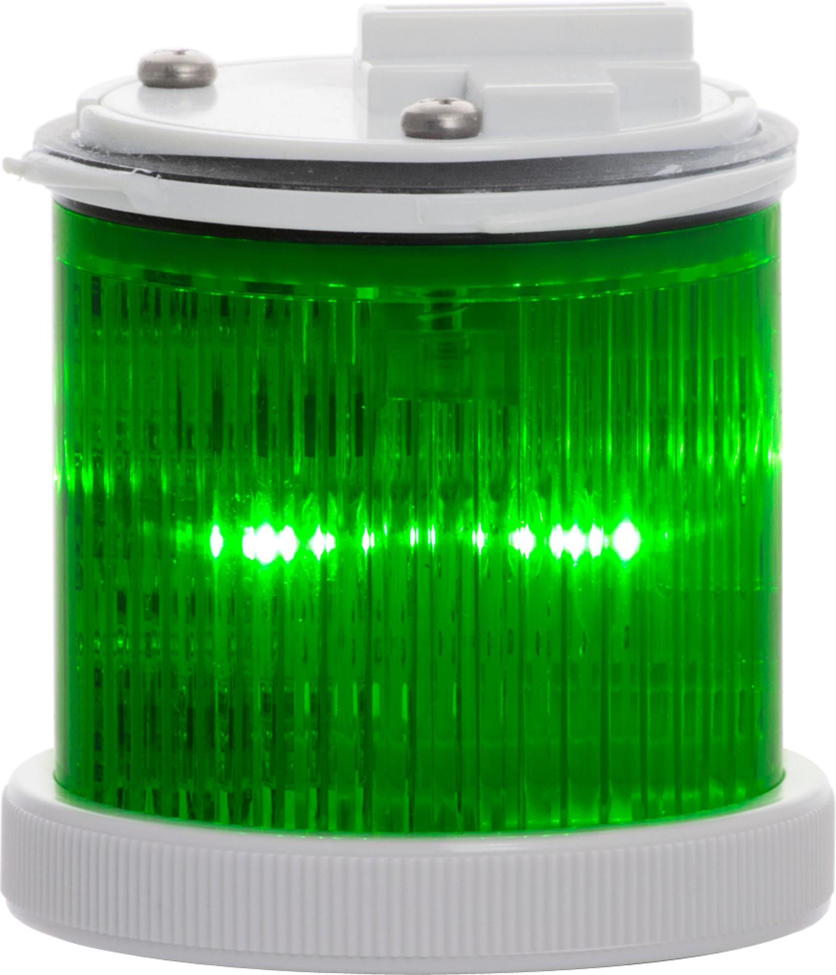 MINITWS LED : élément lumineux vert - fixe/flash - lentille colorée - 110VAC