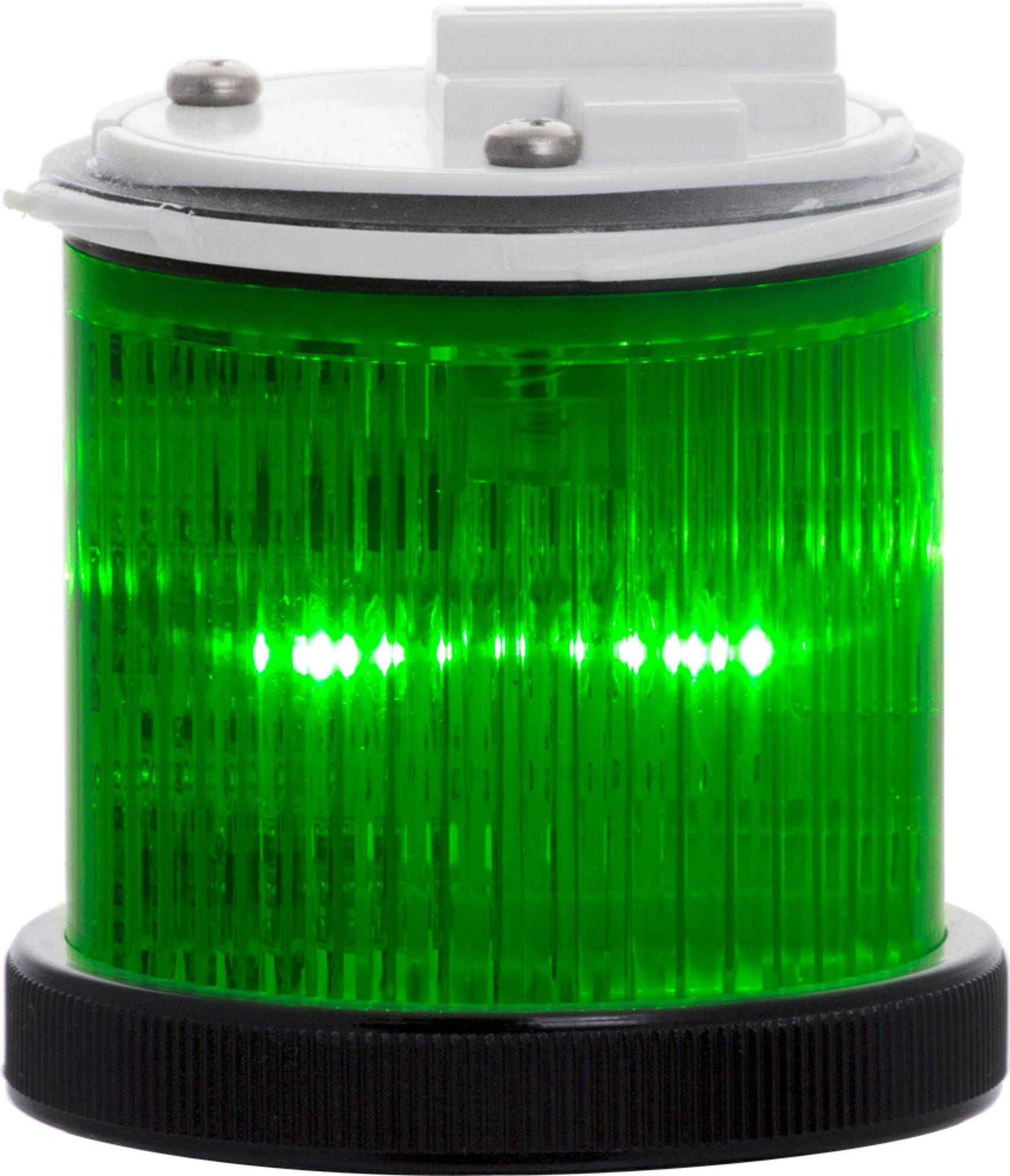 MINITWS LED : élément lumineux vert - fixe/flash - lentille colorée - 240VAC