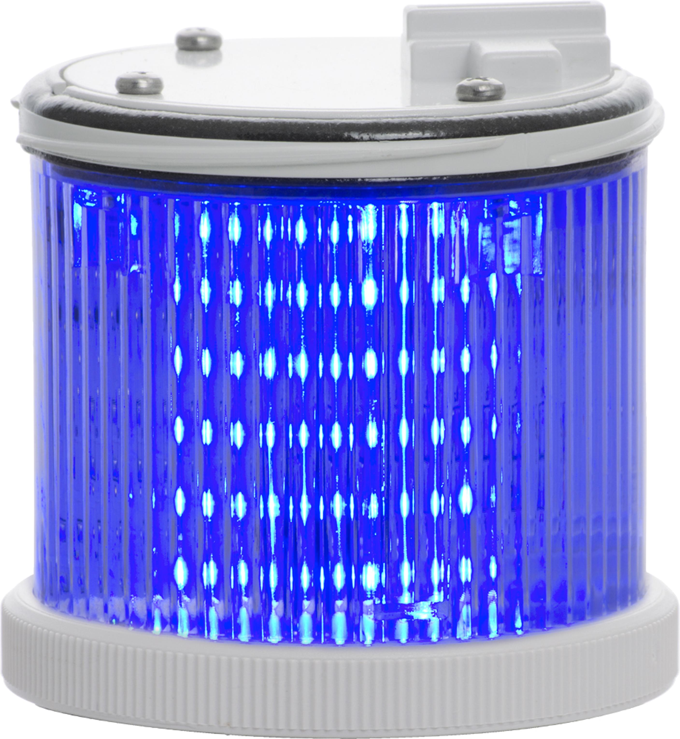 TWS LED : élément lumineux bleu - fixe/flash - lentille transparente- V24ACDC