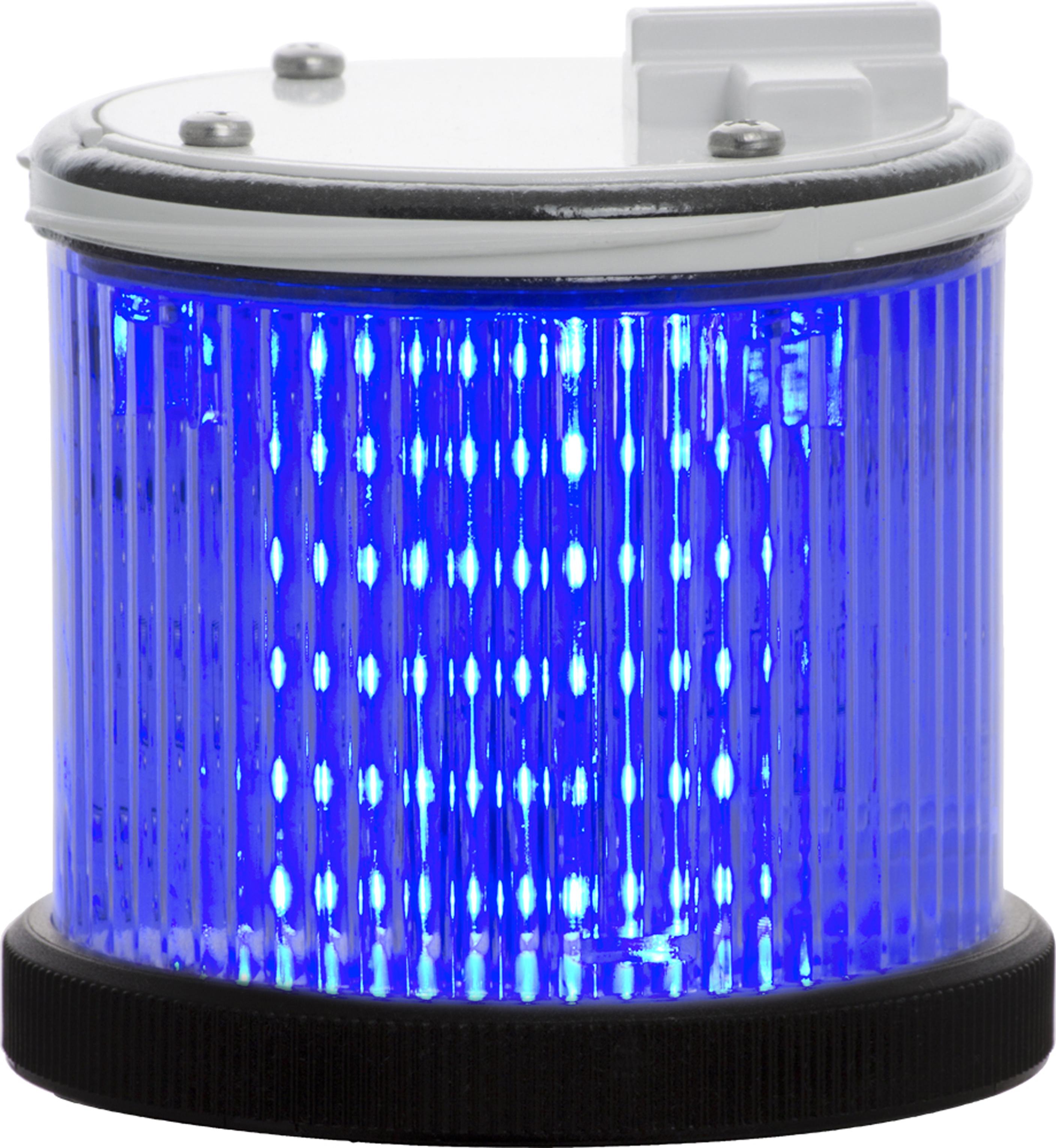TWS LED : élément lumineux bleu - fixe/flash - lentille transparente- V240AC