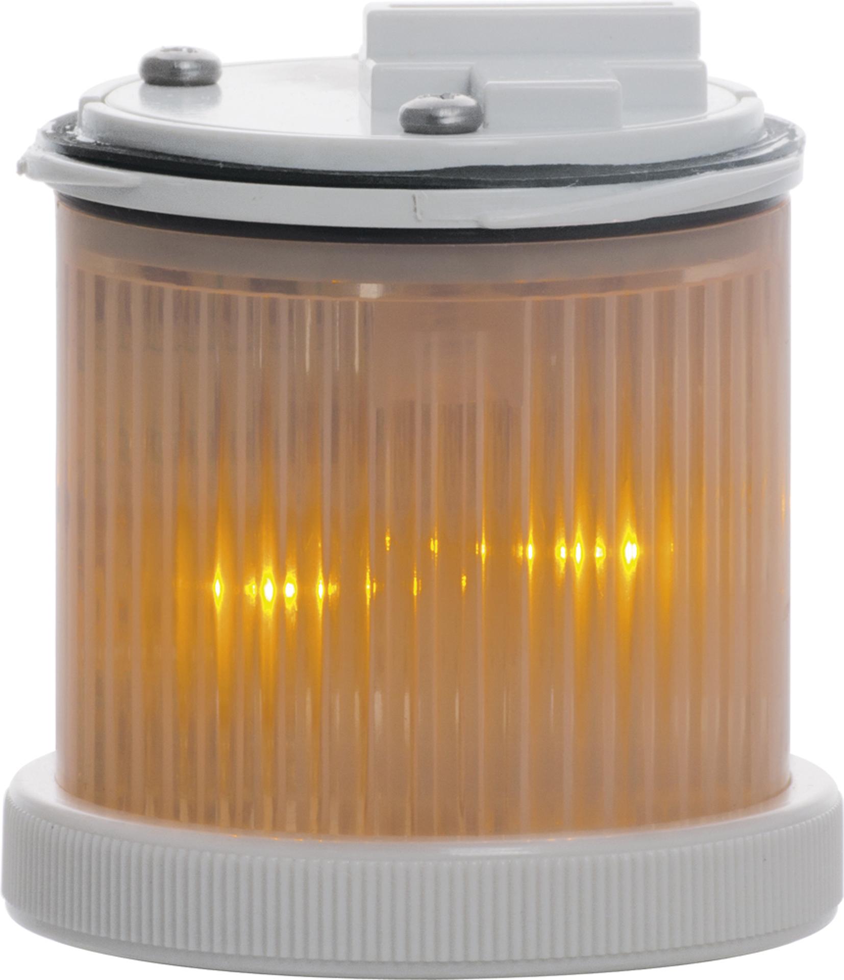 MINITWS LED : élément lumineux jau - fixe/flash - lentille transparente - V240AC