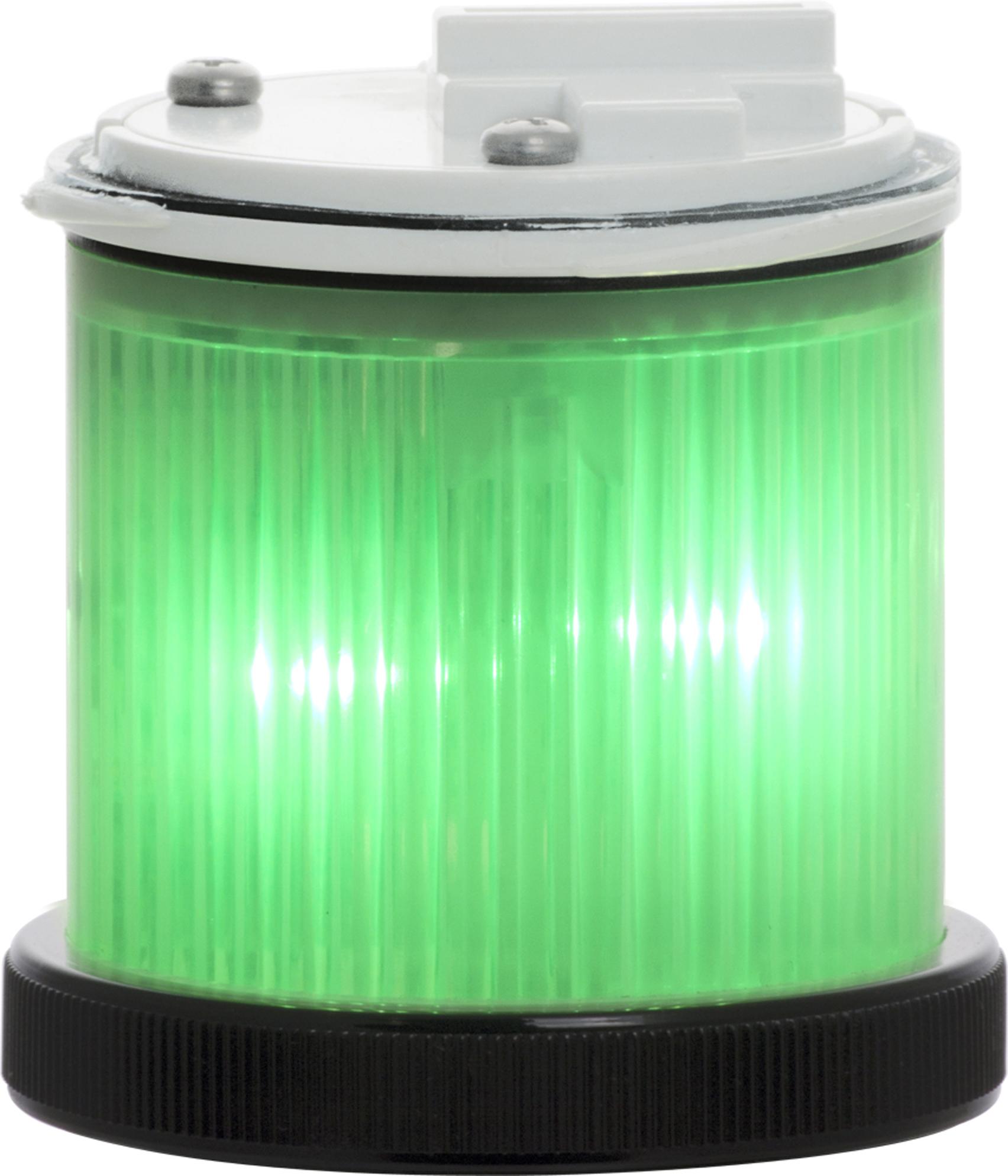 MINITWS LED : élément lumineux vrt - fixe/flash - lentille transparente - V240AC