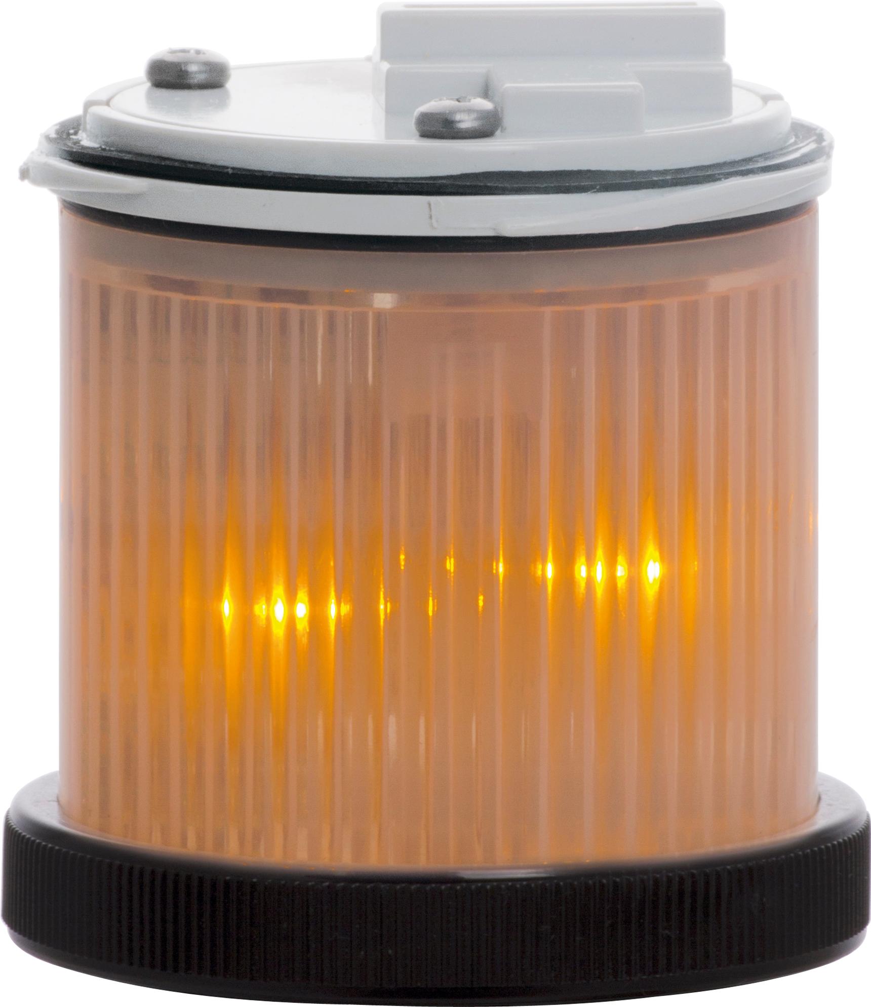 MINITWS LED : élément lumineux jau - fixe/flash - lentille transparente - V240AC