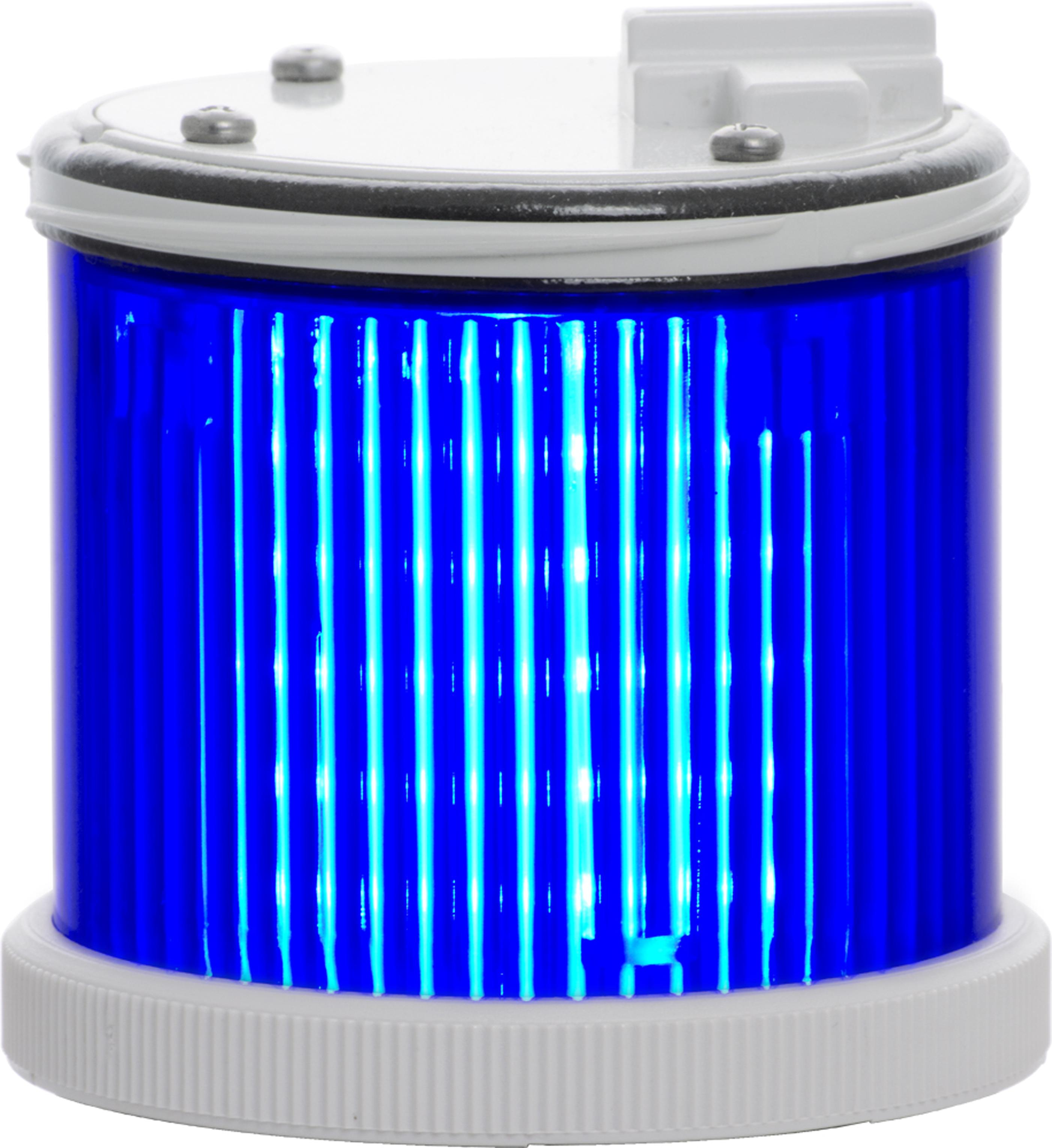TWS LED : élément lumineux bleu - lumière fixe - lentille colorée - V24ACDC