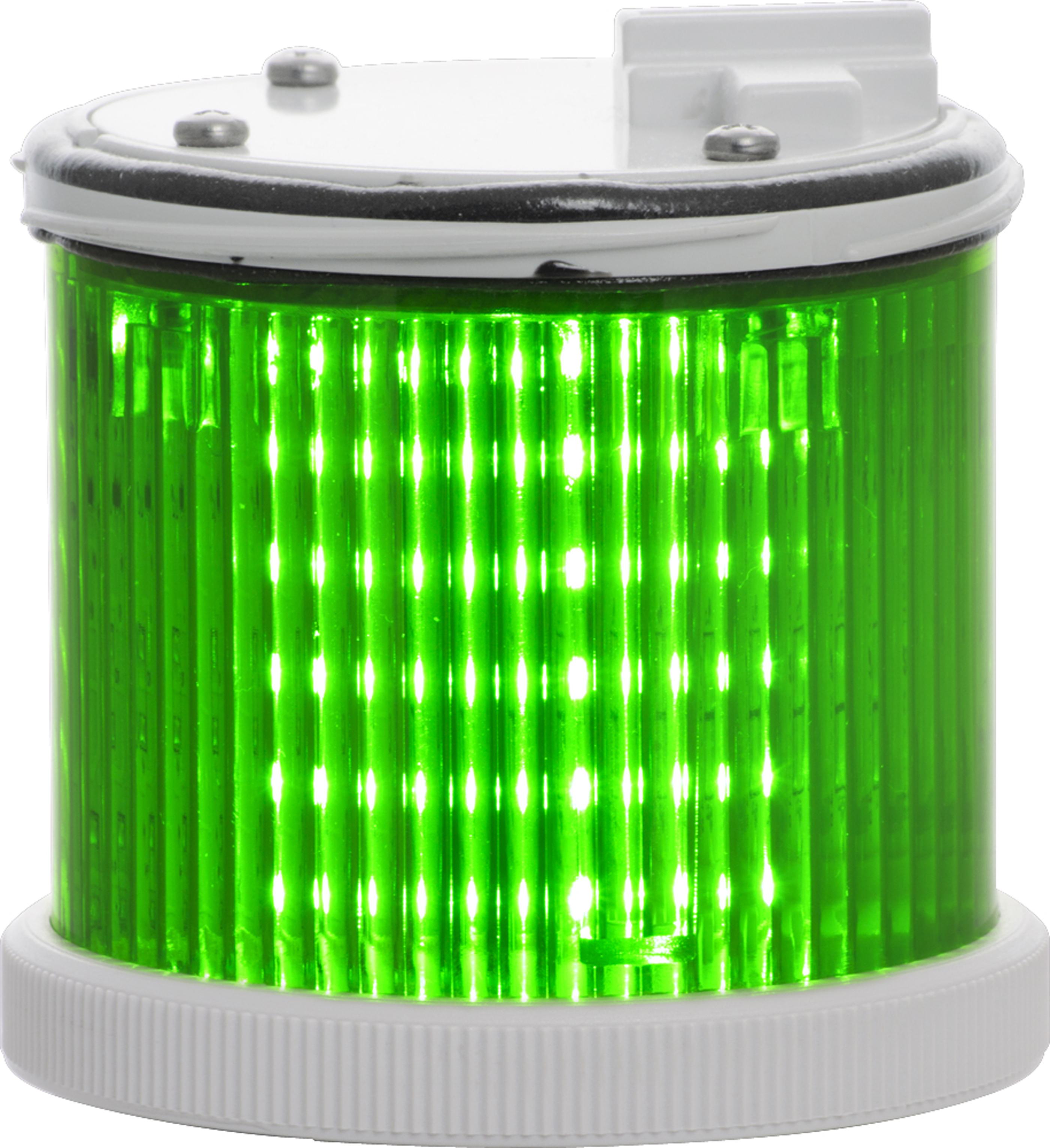 TWS LED : élément lumineux vert - fixe/flash - lentille colorée - V110AC - gris