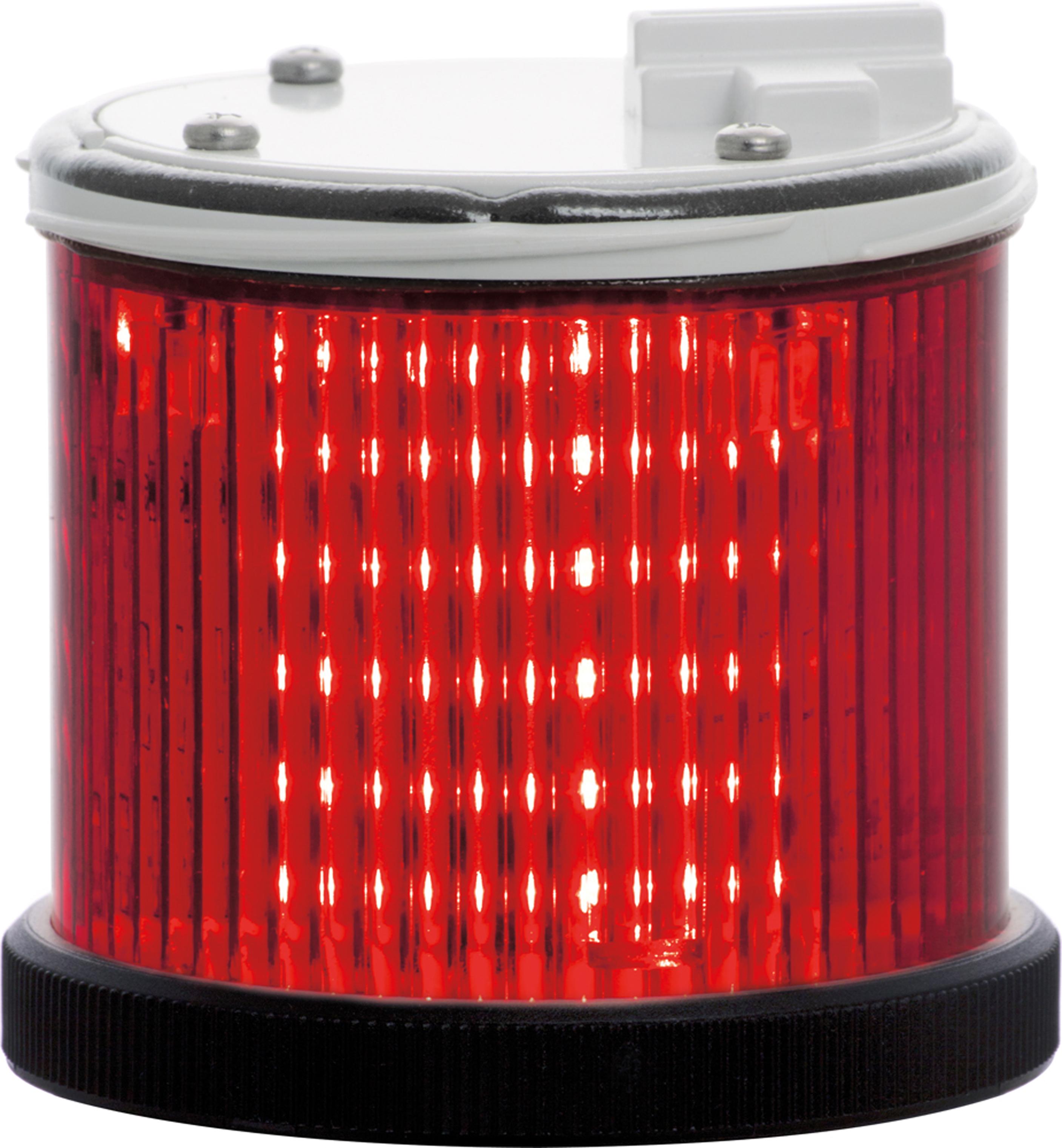 TWS LED : élément lumineux rge - fixe/flash - lentille colorée - V110AC - noir