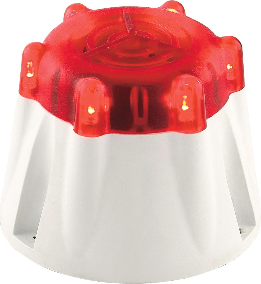 buzzer actoustique-lumineux 3 sons (continu/pulsé lent/rapide) 85db IP55