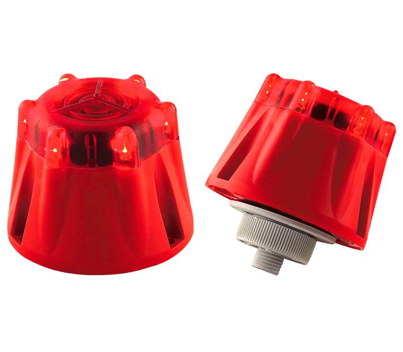 buzzer actoustique-lumineux 3 sons (continu/pulsé lent/rapide) 85db IP55