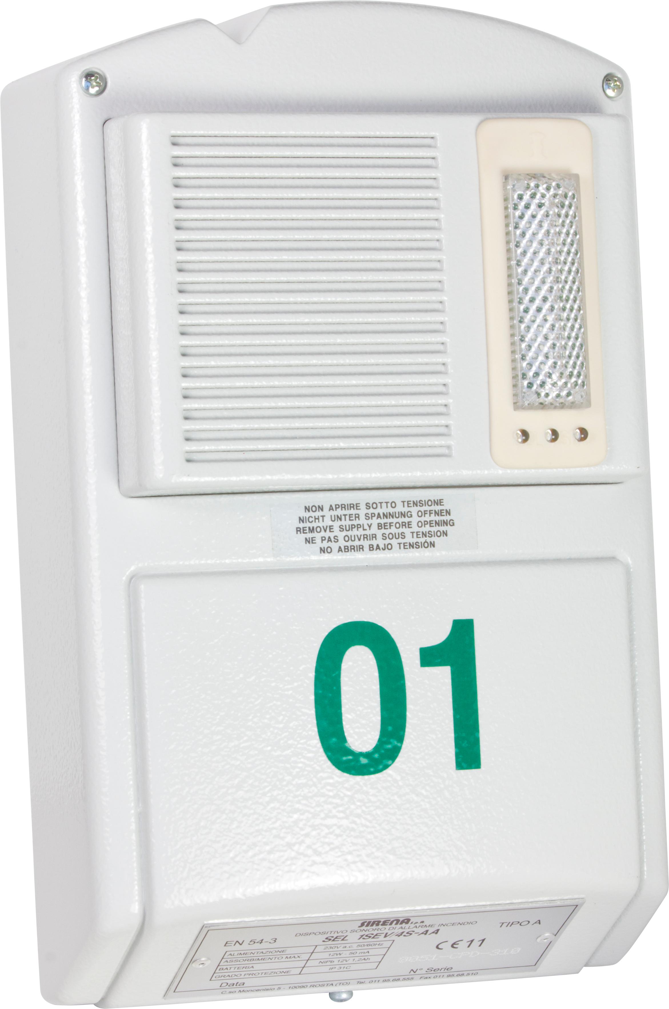 Système d'évacuation 4 niveaux d'alarme 1 SS lumineuse led progressivité du son