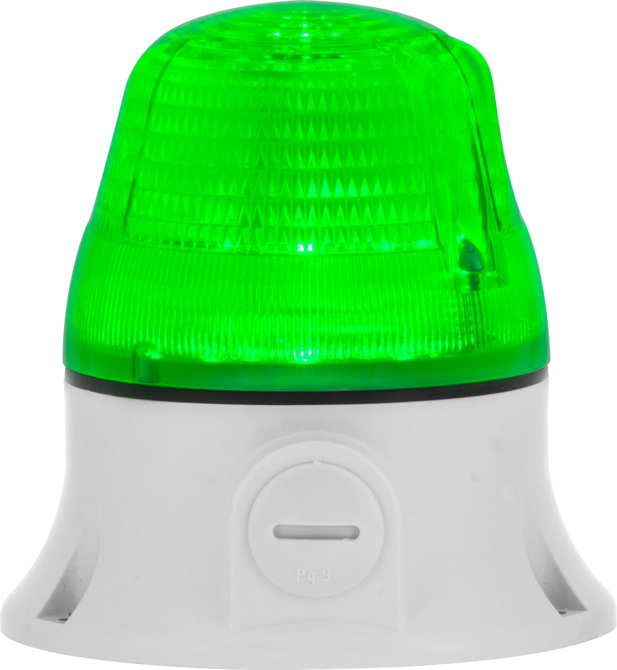 Microlamp STY/FLA : balise vert - fixe/clignotant - IP54 - v12/48dc