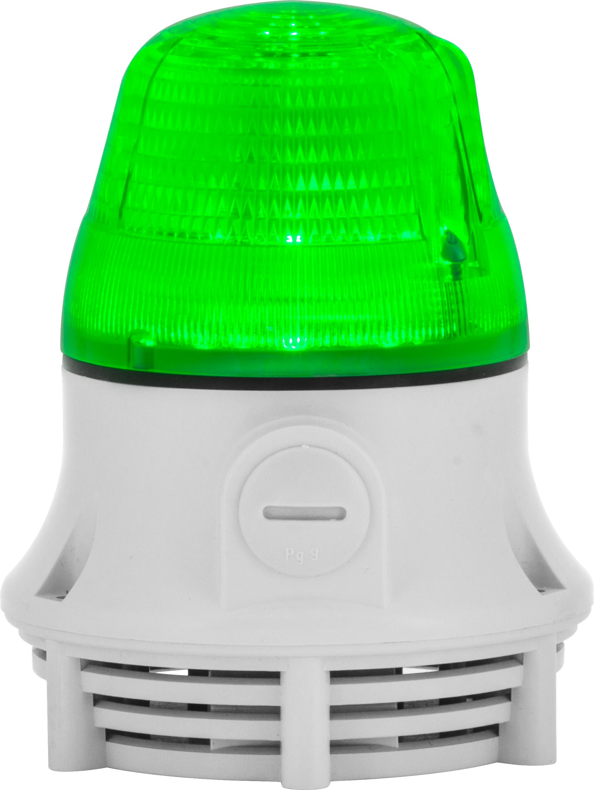 Microlamp : balise fixe/clignotant son continu/pulsé 75db IP30 base grise