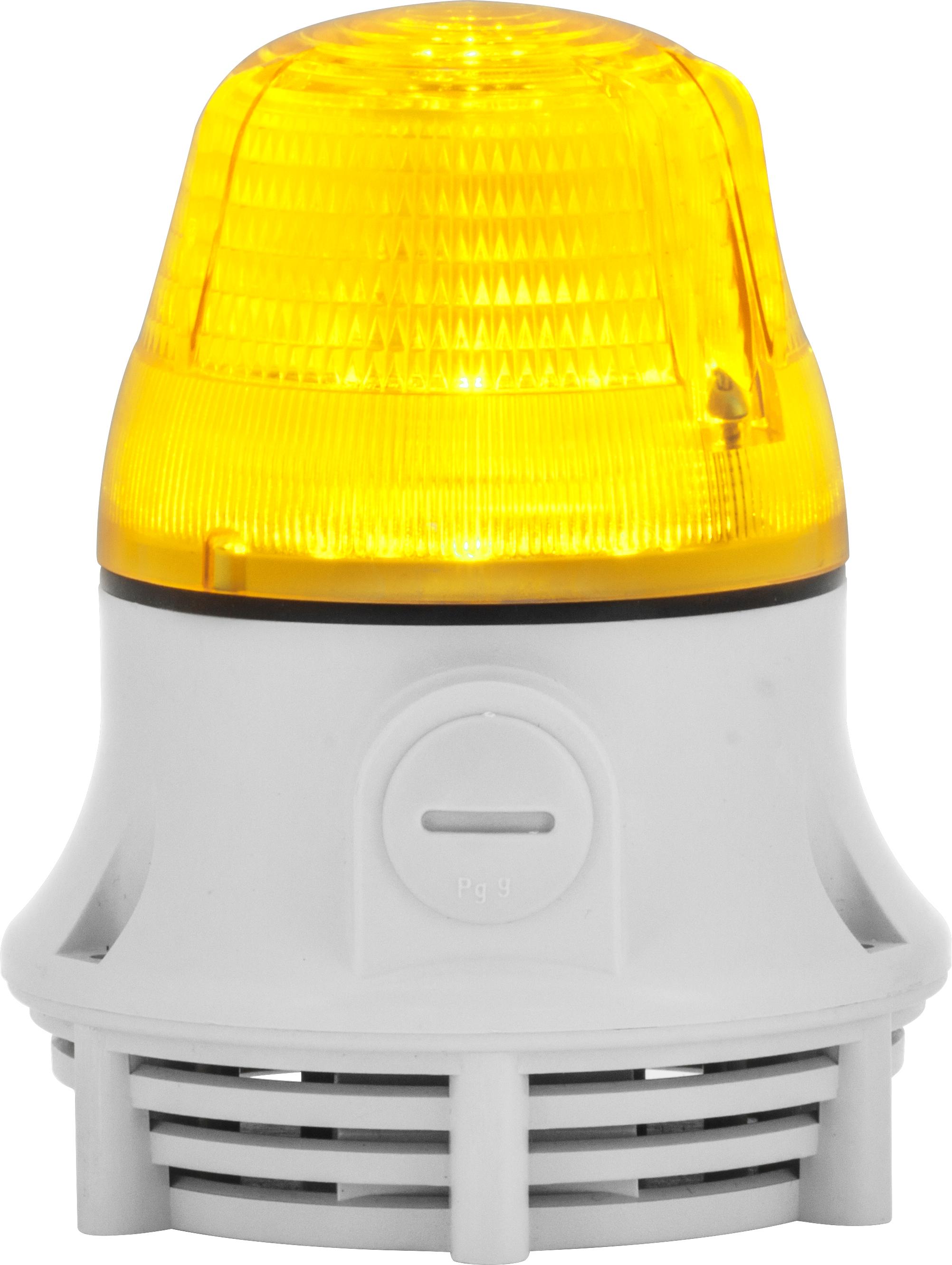 Microlamp : balise fixe/clignotant son continu/pulsé 75db IP30 base grise