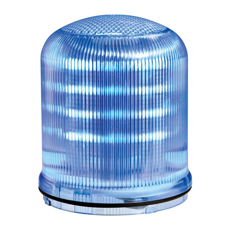 Mline : feu LED bleu - fixe/clignotant/tournant- IP66 - lentille transparente