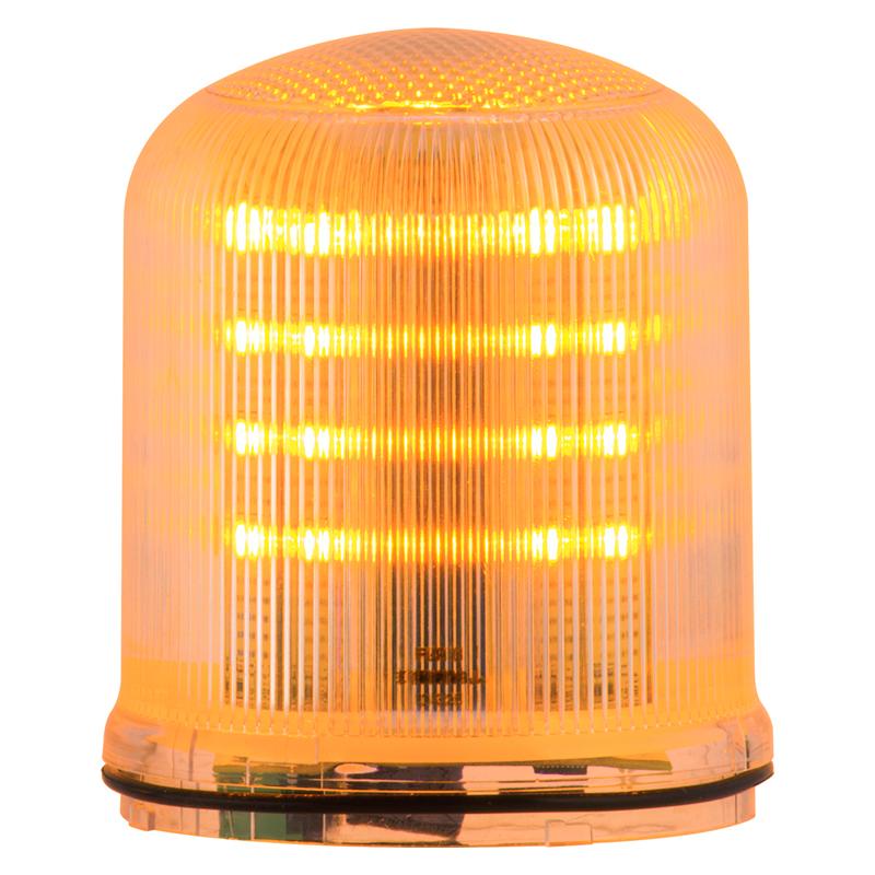 Mline : feu LED orange - fixe/clignotant/tournant- IP66 - lentille transparente