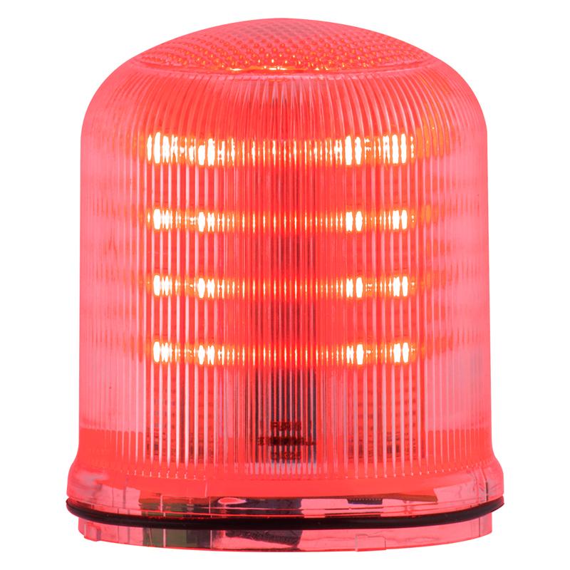 Mline : feu LED rouge - fixe/clignotant/tournant- IP66 - lentille transparente