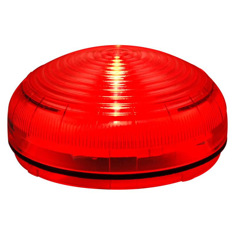 Mline : feu LED rge - fixe/clignotant/stroboscopique - lentille striée - IP66