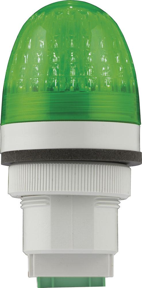 P40 S vert, feu LED multifonctionnel, lumière fixe, IP66, V90/240AC, base grise