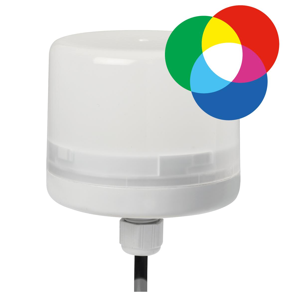 E-LITE RGB : balise LED - flash - multicolore - IP66 -  24vcc - câble 1m
