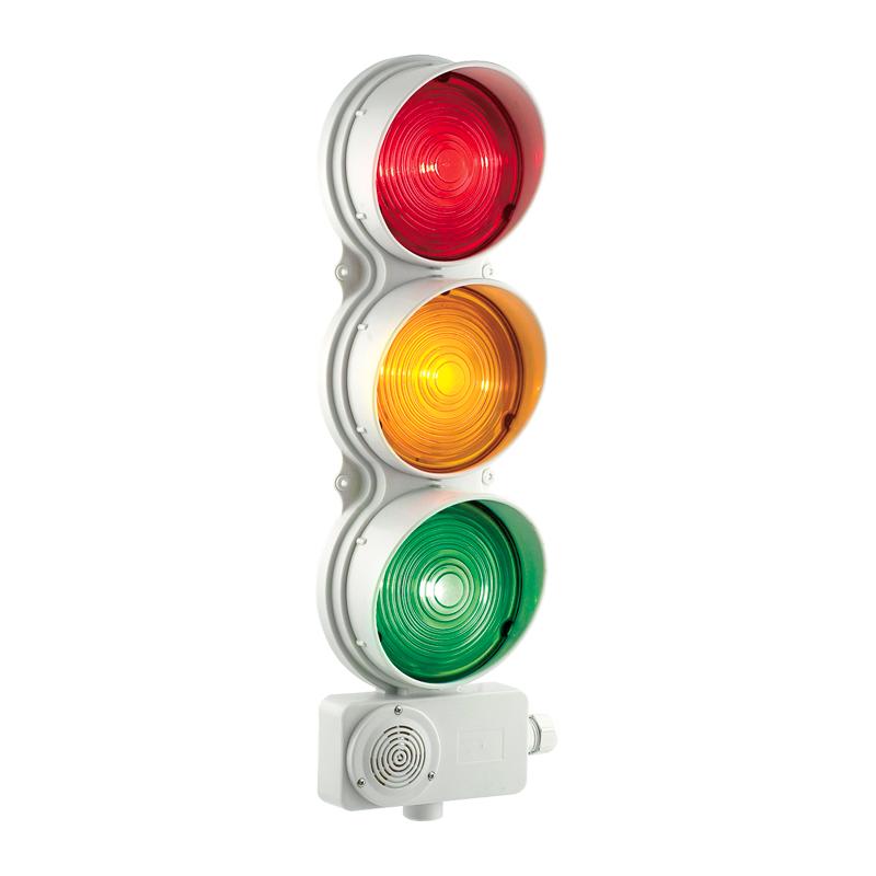 Feu de signalisation tricolore avec buzzer: SMFR 12.3 LD24Q A 110VAC