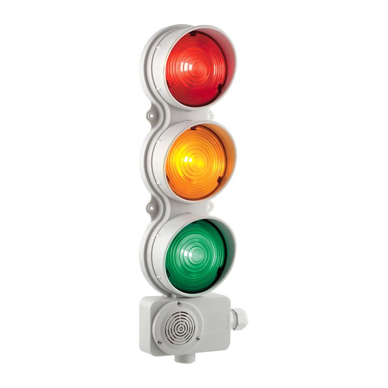 Feu de signalisation tricolore avec buzzer: SMFR 9.3 LD16Q A  240VAC